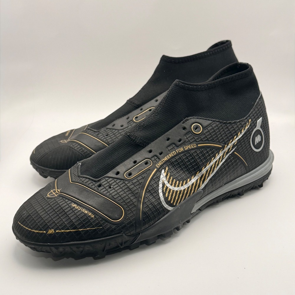 Nike Mercurial Superfly 8 Academy TF Black Gold Soccer Cleats Men 9.5